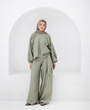 ribbon waisted set - olive