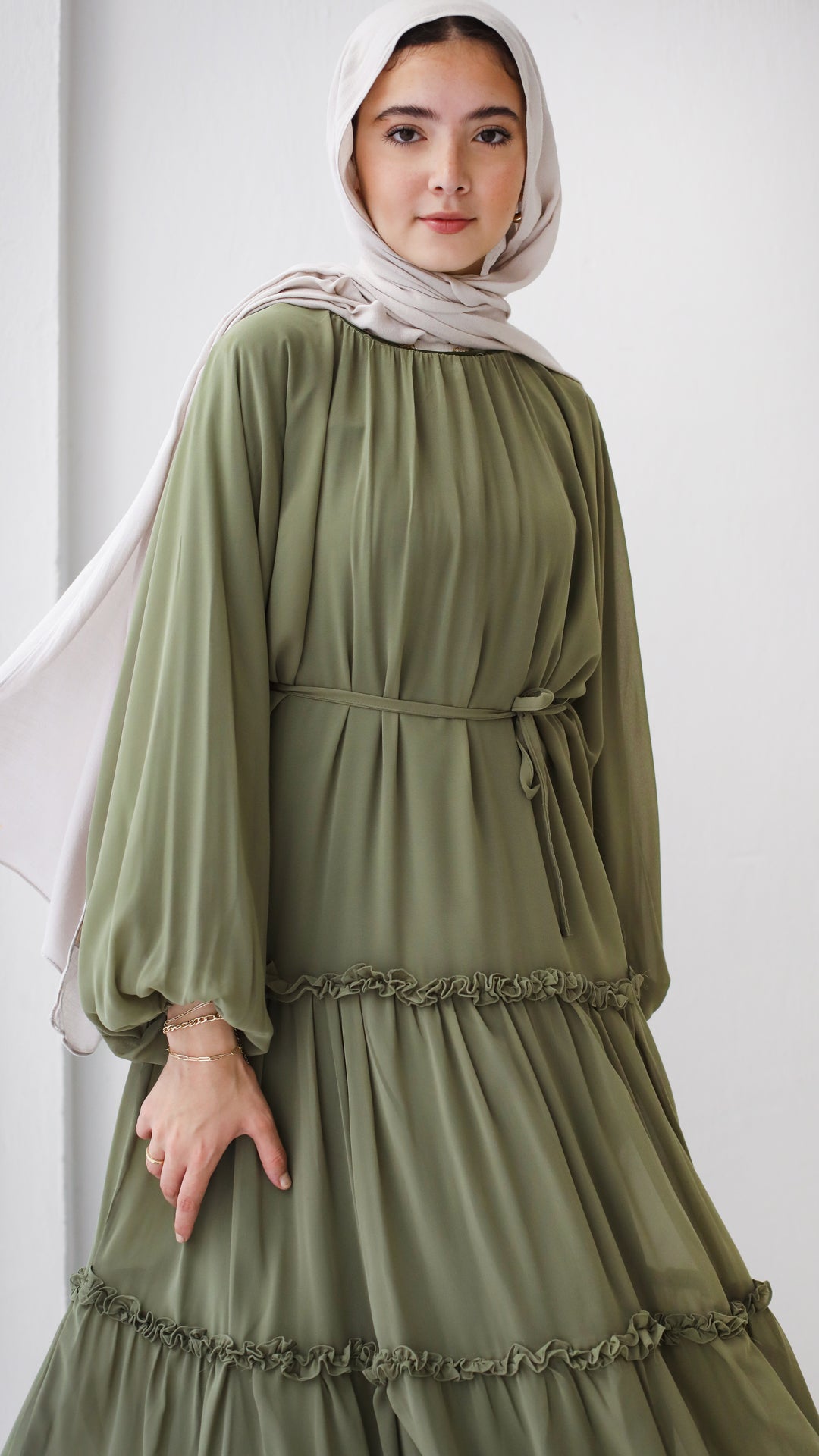 GAIA DRESS IN OLIVE