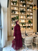 GAIA DRESS IN MAROON