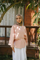crossed muslin kimono - soft pink
