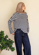 Striped tee - navy & white