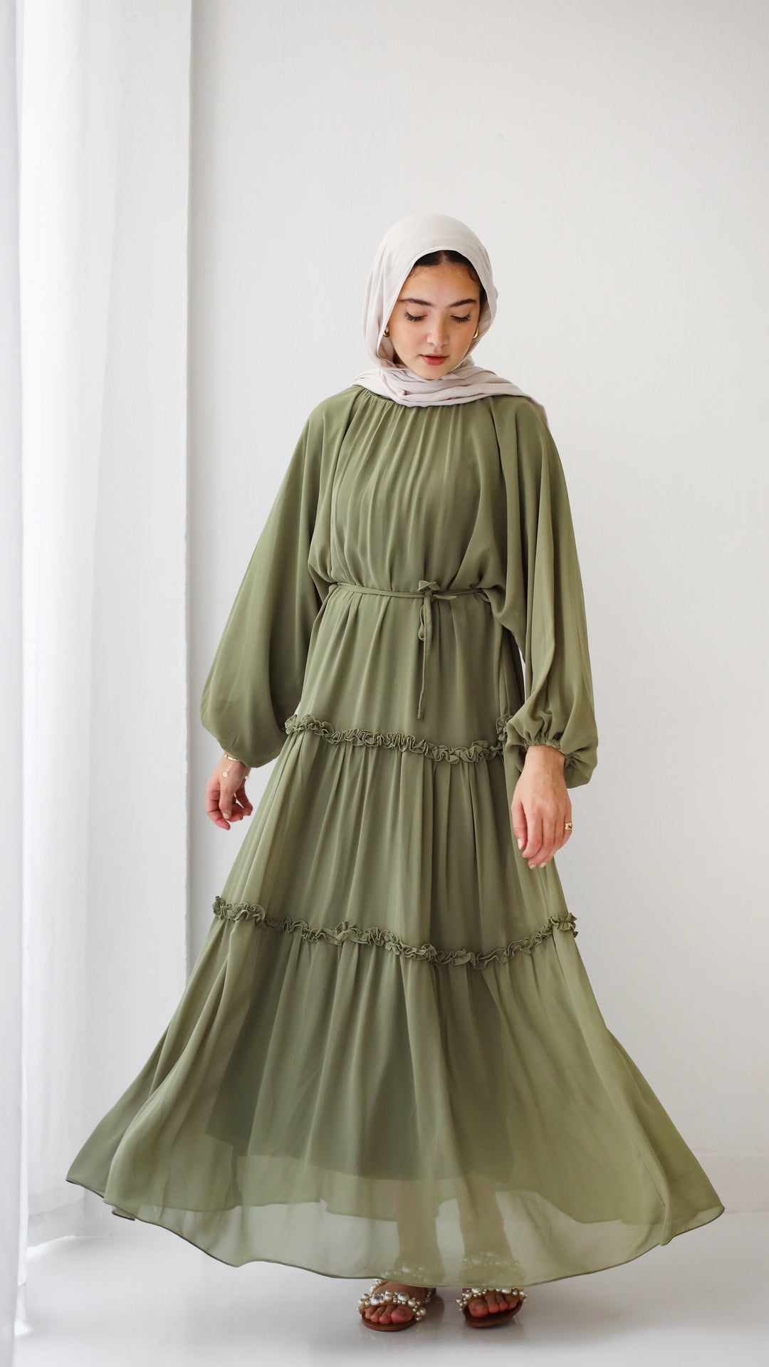 GAIA DRESS IN OLIVE