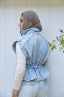 Contoured denim vest - light blue