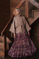 whimsy crushed skirt - maroon & cafè