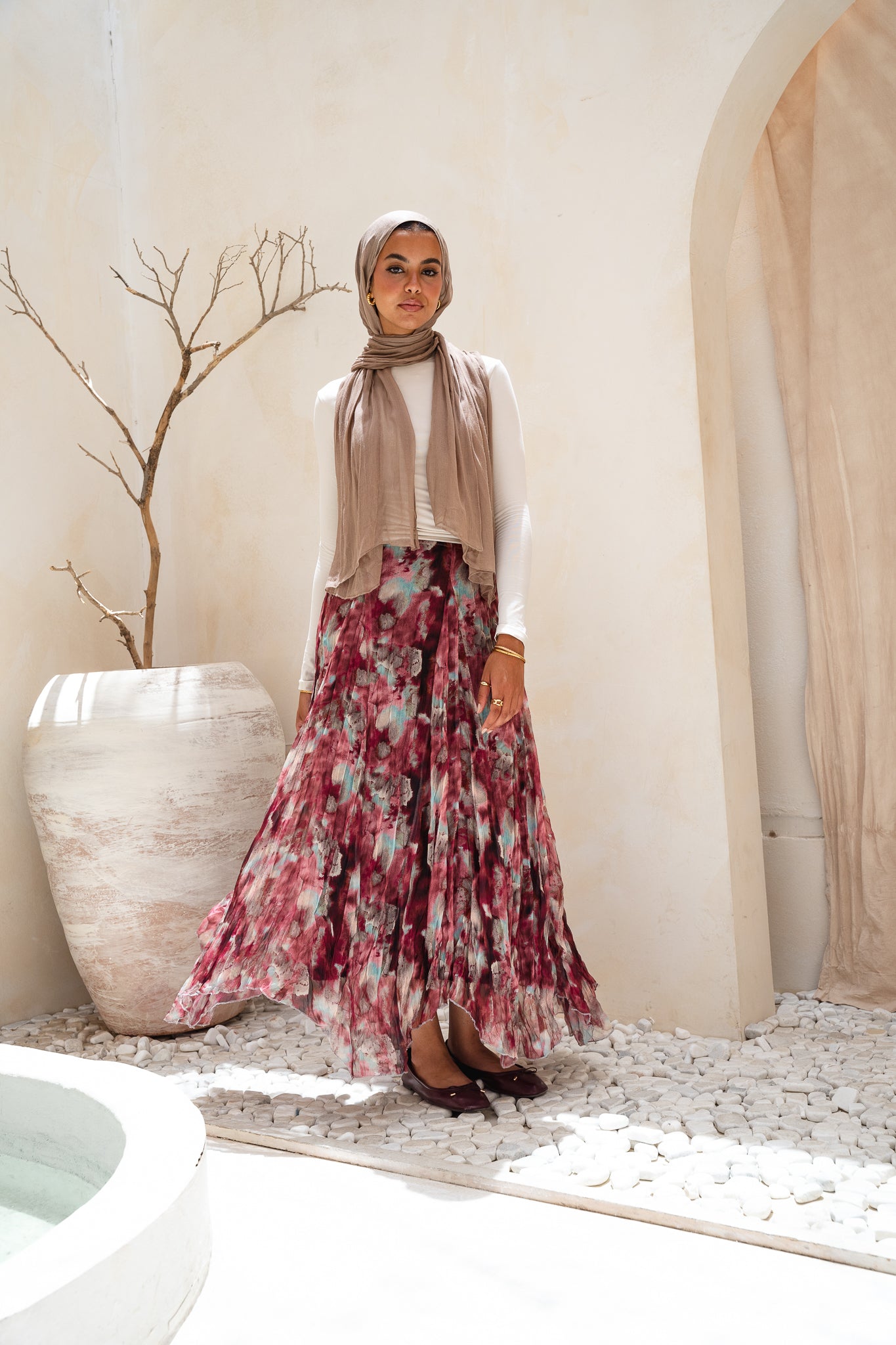 Sun-Kissed Skirt in maroon