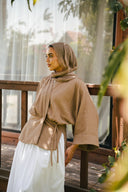 crossed muslin kimono - café