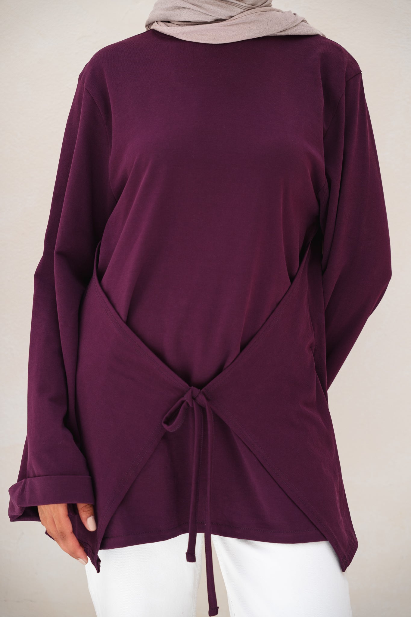 The Tie Top in Burgundy