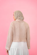 Sunset Walk Crochet Top in Beige