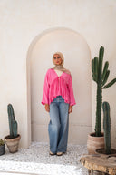 Day dreamer blouse in hot pink
