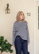 Striped tee - navy & white