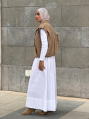 multi buttons vest - camel
