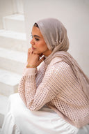 Sunset Walk Crochet Top in Beige