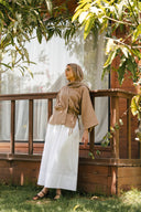crossed muslin kimono - café
