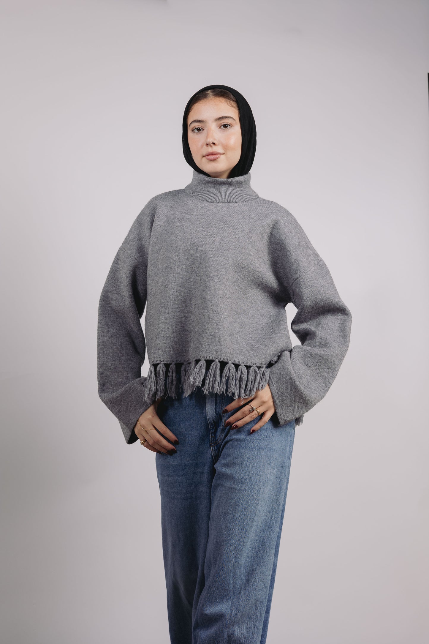 Dolly mock neck in gray