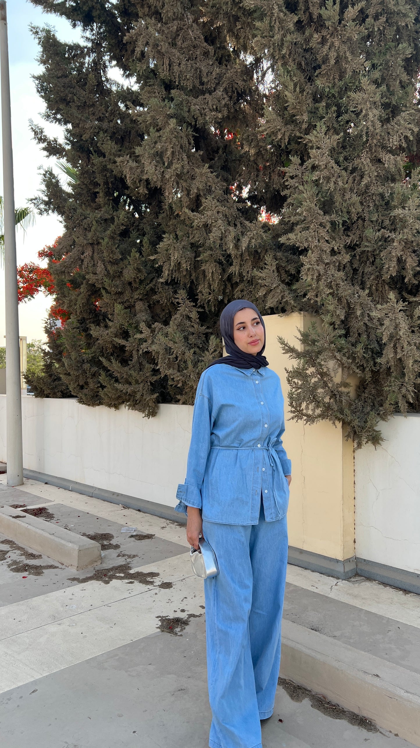 Soft denim set in light blue ( no belt included )