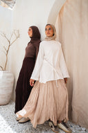 Dove Crushed Asymmetrical Skirt in Beige