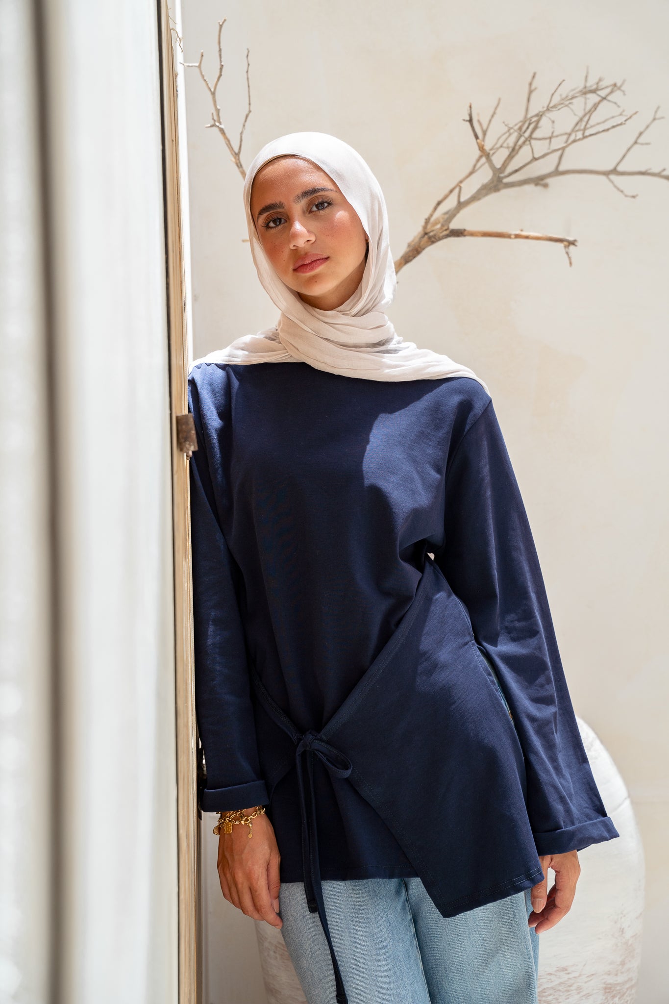 The Tie Top in Navy