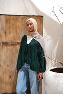 Day dreamer blouse in emerald green