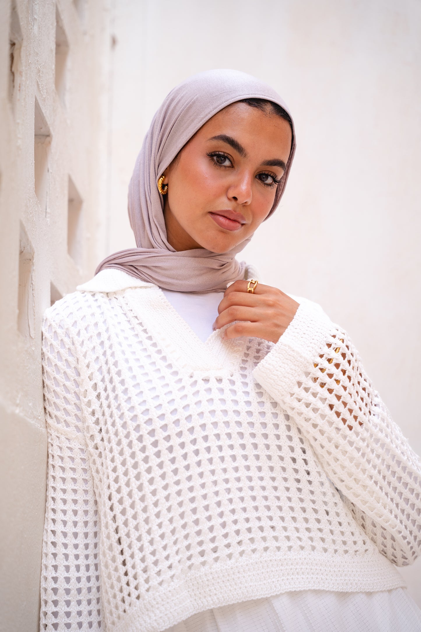 Sunset Walk Crochet Top in White