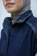 Contoured denim vest - dark blue