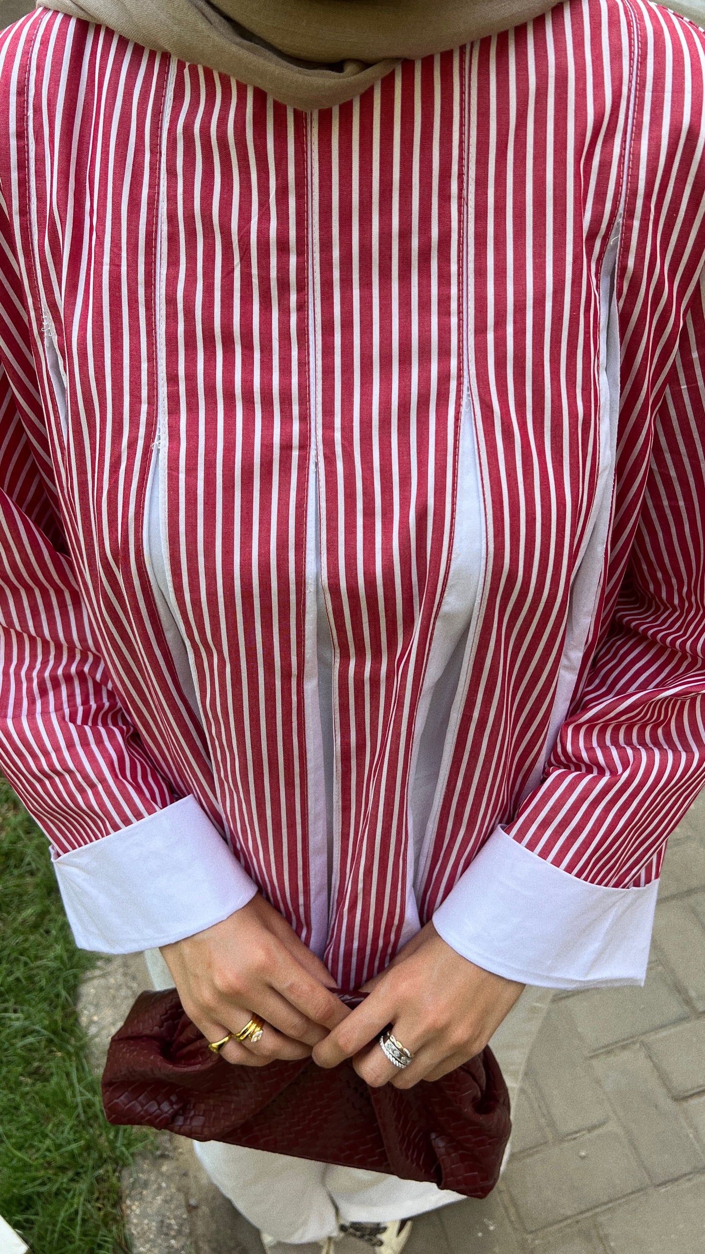 Daisy Blouse in Red Stripes