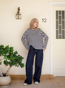 Striped tee - navy & white