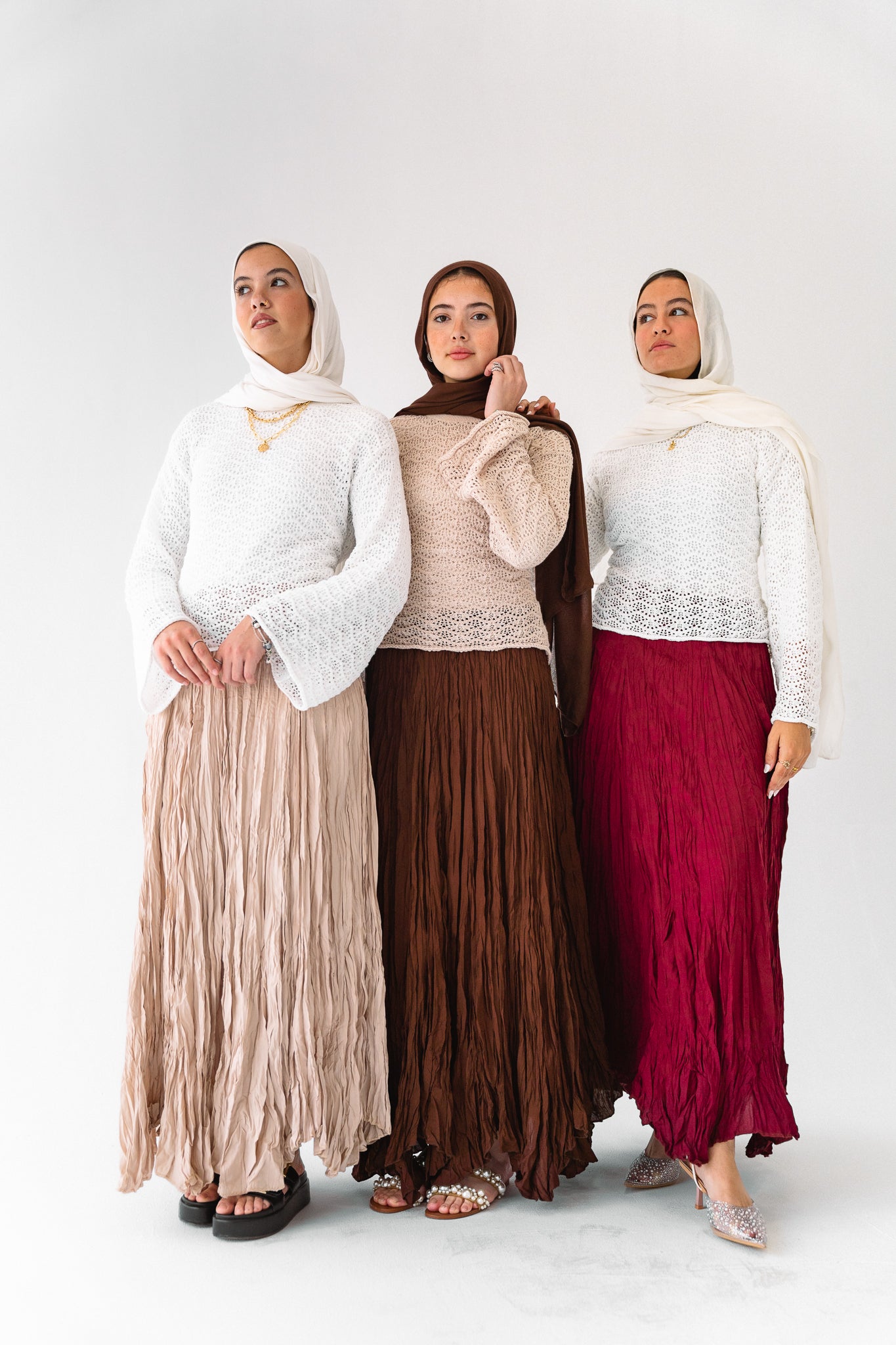 Dove Crushed Asymmetrical Skirt in Brown