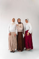 Dove Crushed Asymmetrical Skirt in Beige