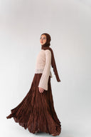 Dove Crushed Asymmetrical Skirt in Brown