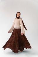Dove Crushed Asymmetrical Skirt in Brown