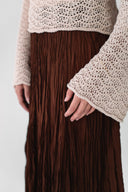 Dove Crushed Asymmetrical Skirt in Brown