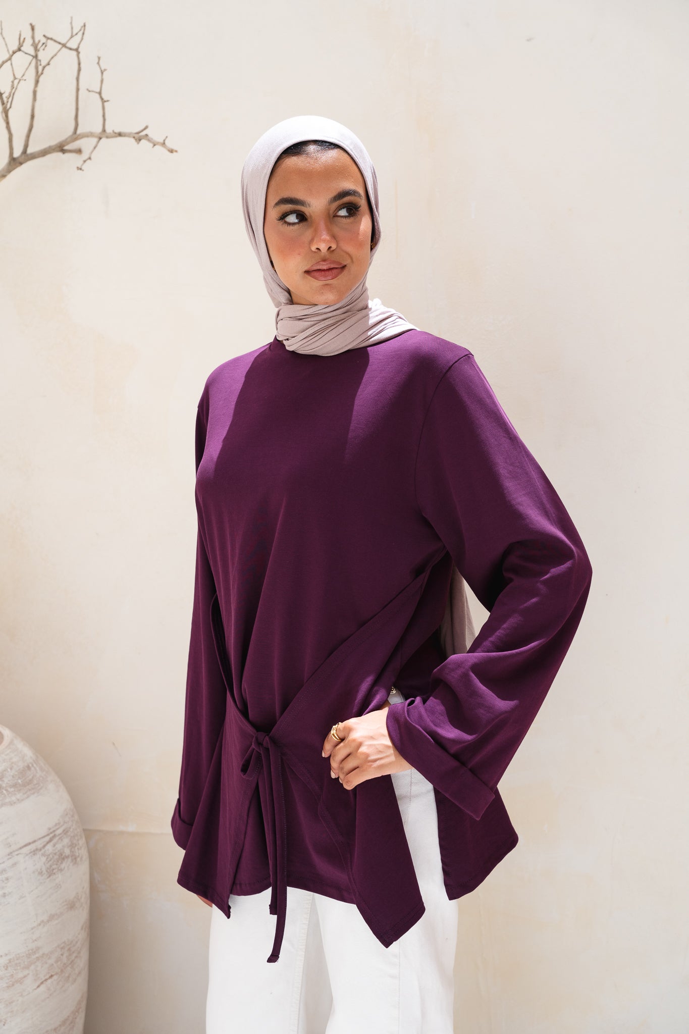 The Tie Top in Burgundy