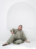 ribbon waisted set - olive