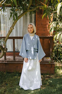 crossed muslin kimono - blue