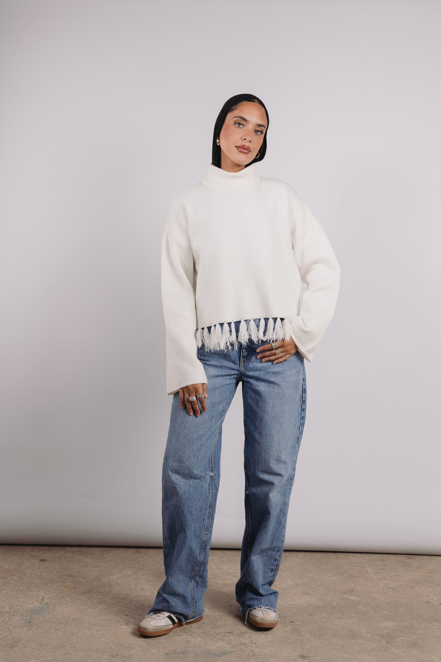 Dolly mock neck in off-white