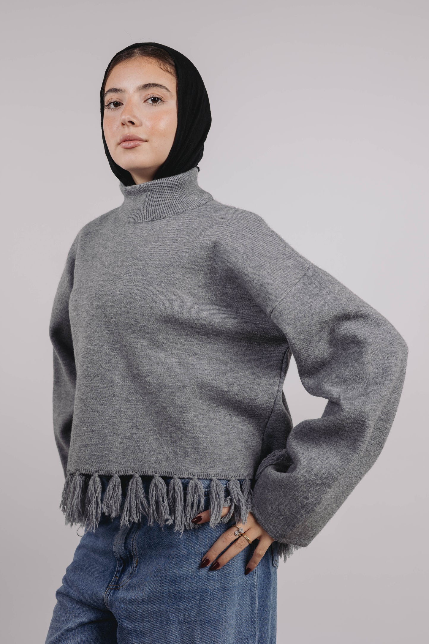 Dolly mock neck in gray
