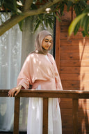 crossed muslin kimono - soft pink
