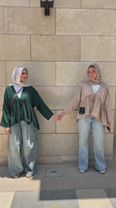 Day dreamer blouse in emerald green