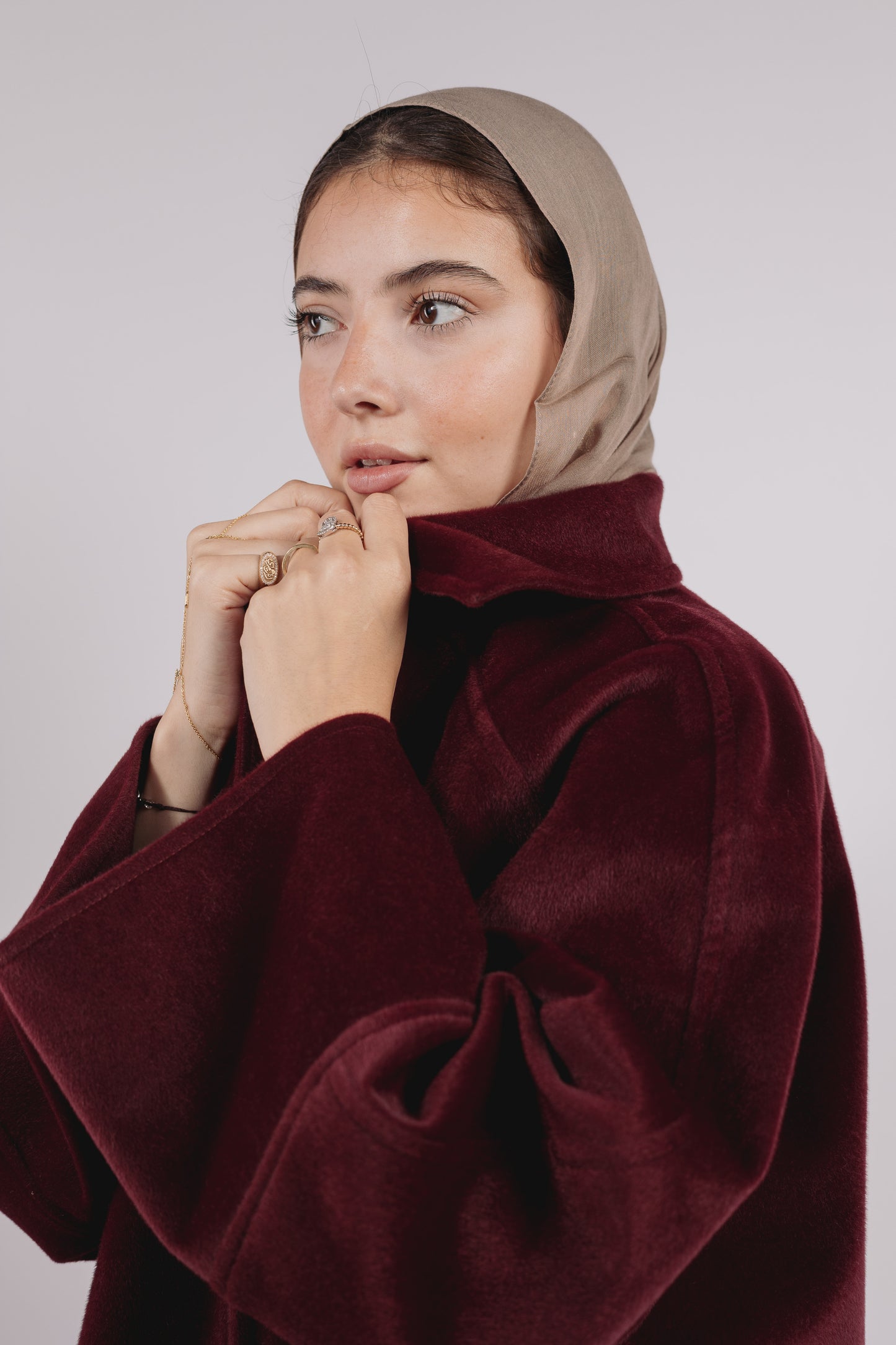 Self Made Coat in Maroon