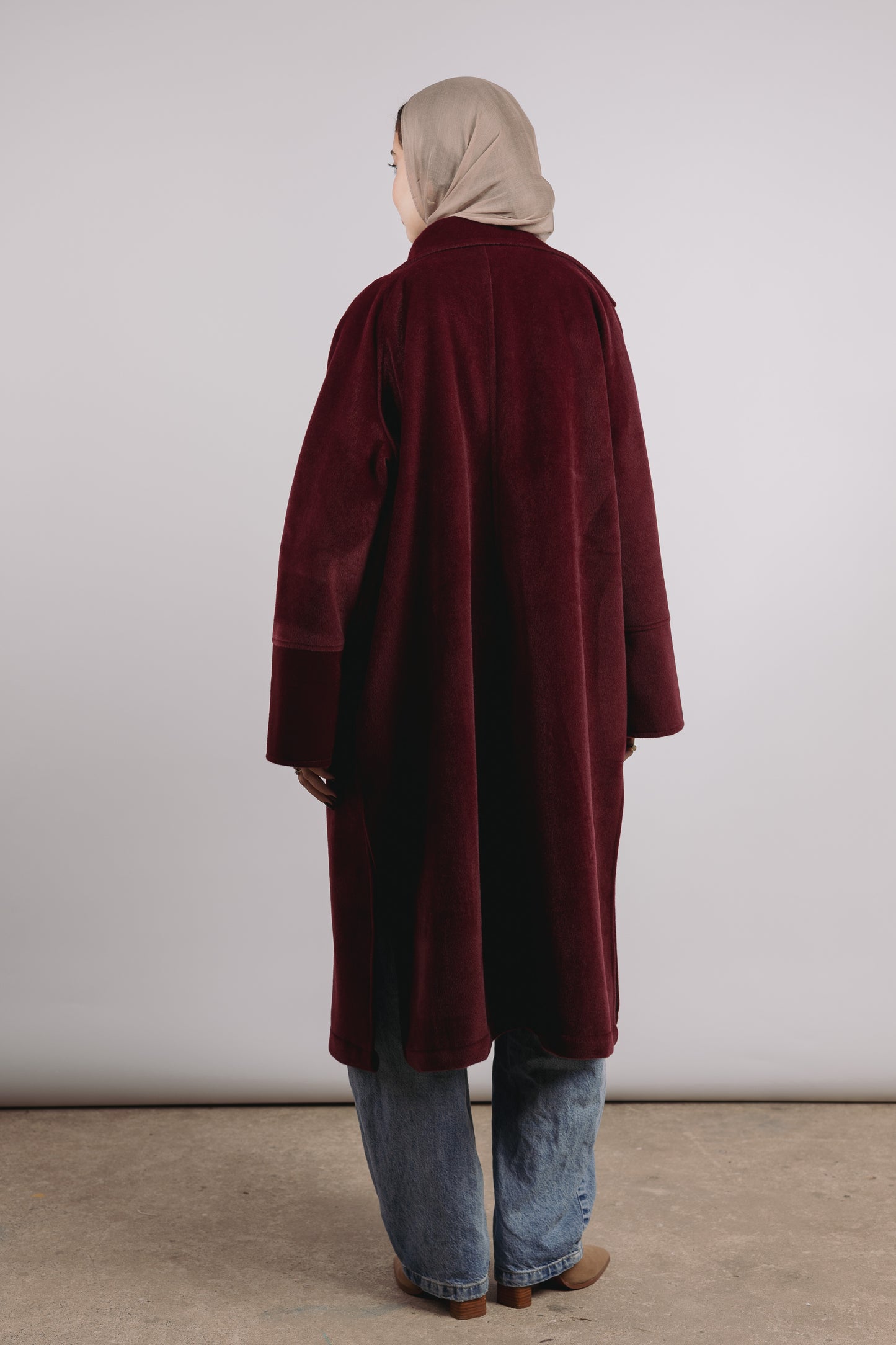 Self Made Coat in Maroon
