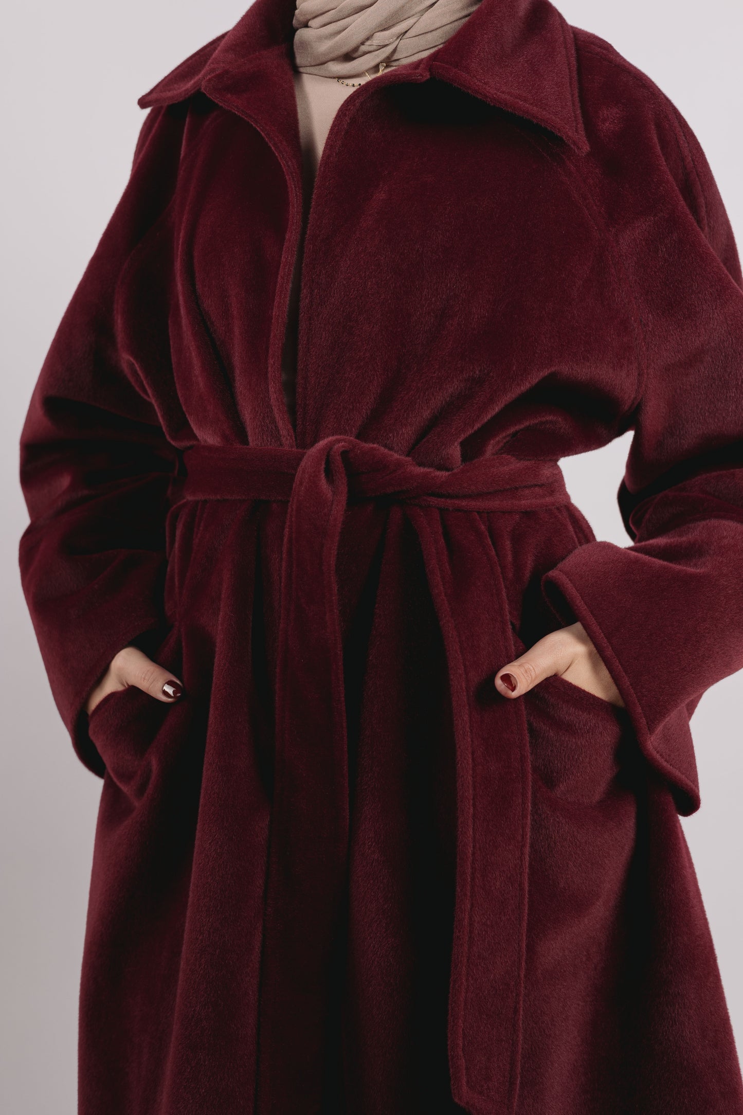 Self Made Coat in Maroon