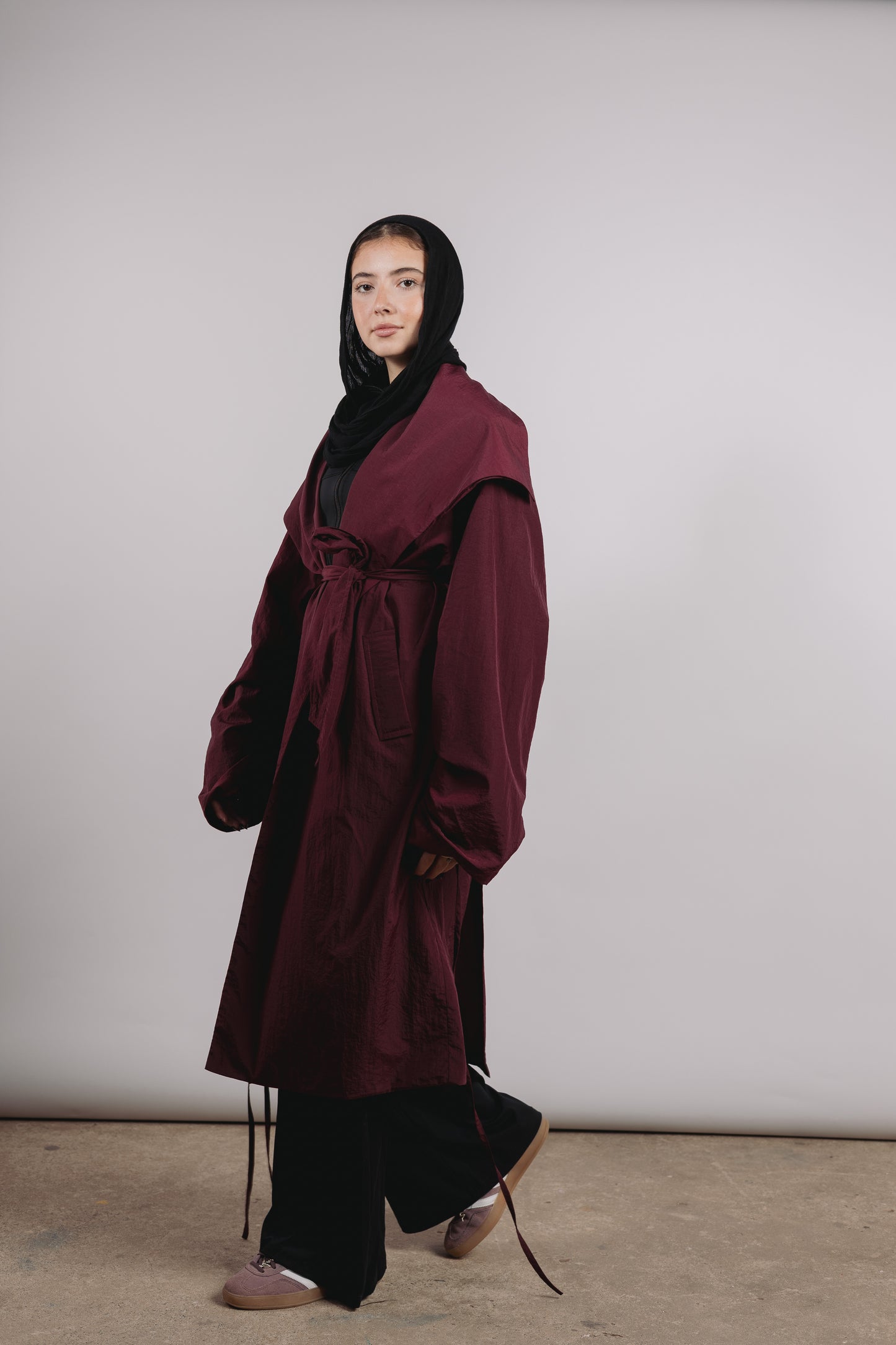 City Rush Coat in Maroon