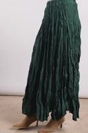 Dove Crushed Asymmetrical Skirt in Green